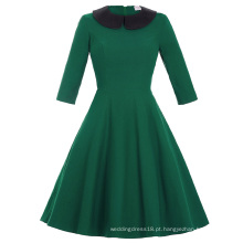 Belle Poque Stock Retro Vintage Half Sleeve Doll Collar Nylon-Cotton Party Picnic Dress BP000140-2